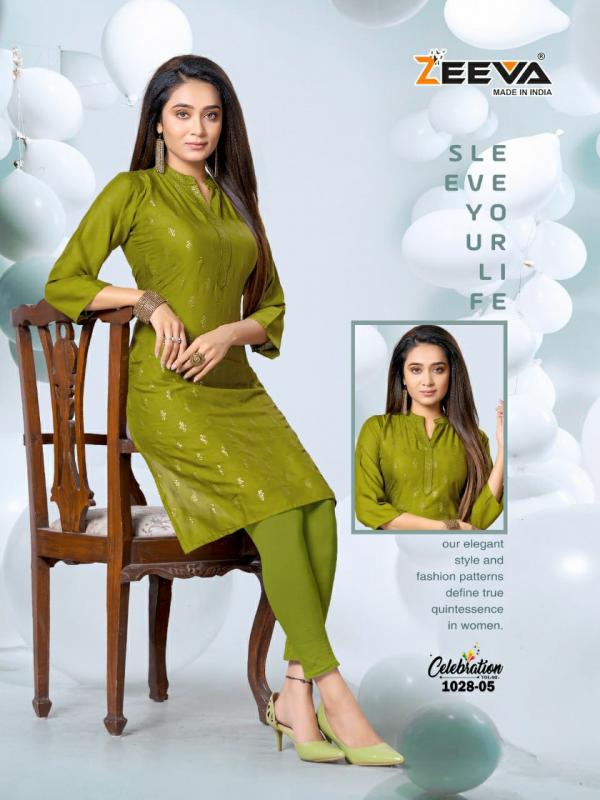 Zeeva Celebration Vol 3 Rayon Designer Kurti Collection